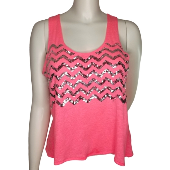 Victoria's Secret Pink Sequin Tank Top Crop Top‎ Size XS - Picture 2 of 10